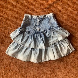 Vintage Ruffled Denim Skirt